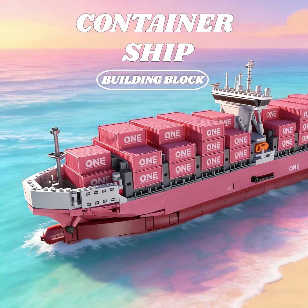 Model Kit Chemistry - Creative Bricks Puzzle Pink Cargo Ship