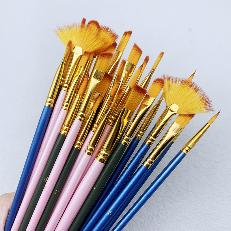 Model Kit Acrylic Paint - 10pcs/set Nylon Hair Wooden Handle Watercolor