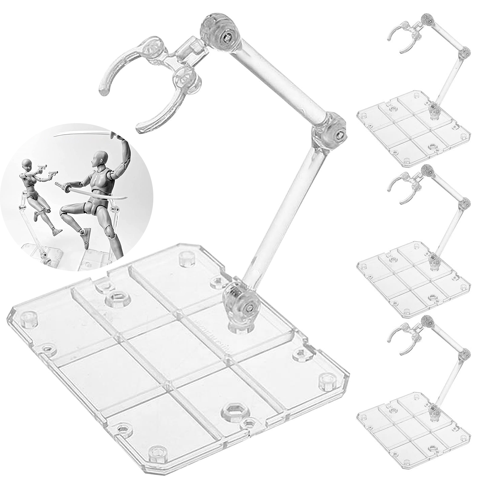 Model Kit Gunpla - Clear Action Figure Stand,Assembly Action Figure