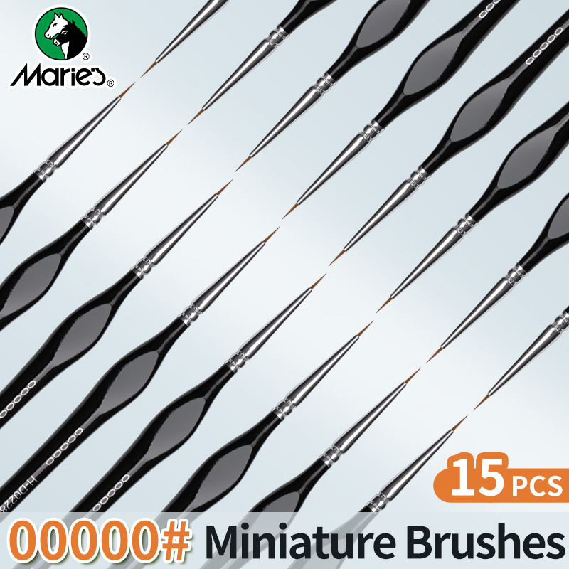 Model Kit Acrylic Paint - 10/12/15pcs 00000 Marie's Miniature Paint Brushes,
