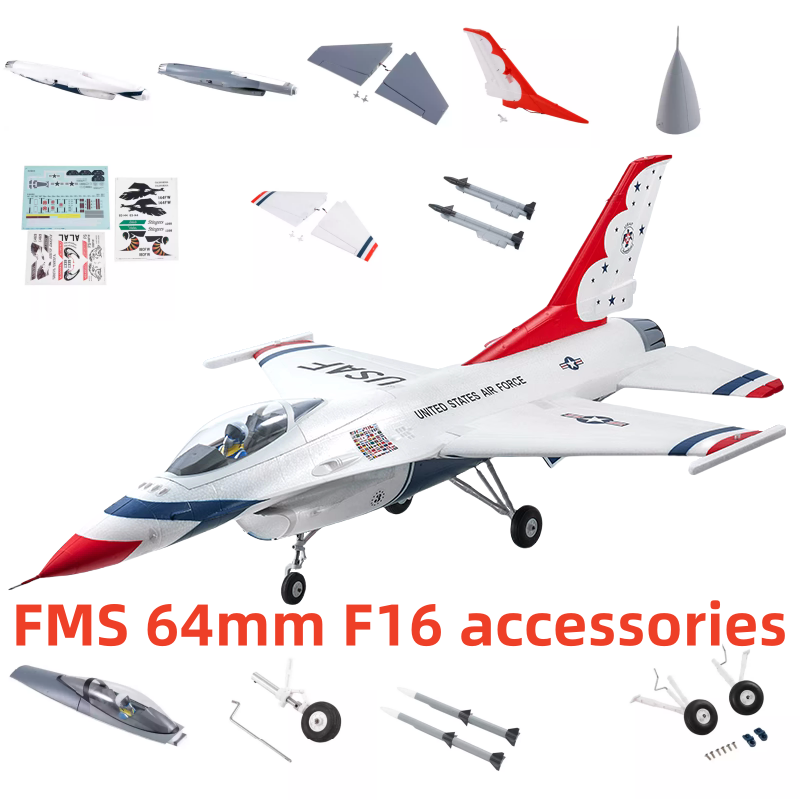 Model Kit F16 - Fms 64mm New F16/Thunderbird Complete Set