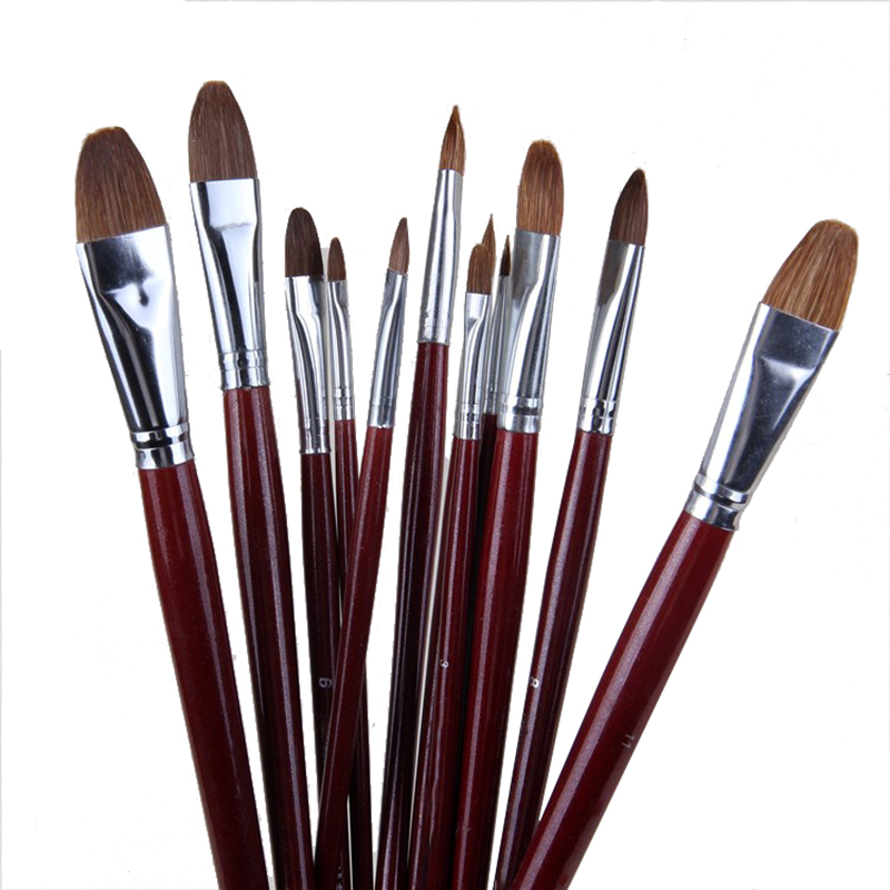 Model Kit Acrylic Paint - 6pcs/Set High-grade Weasel Hair Oil Painting