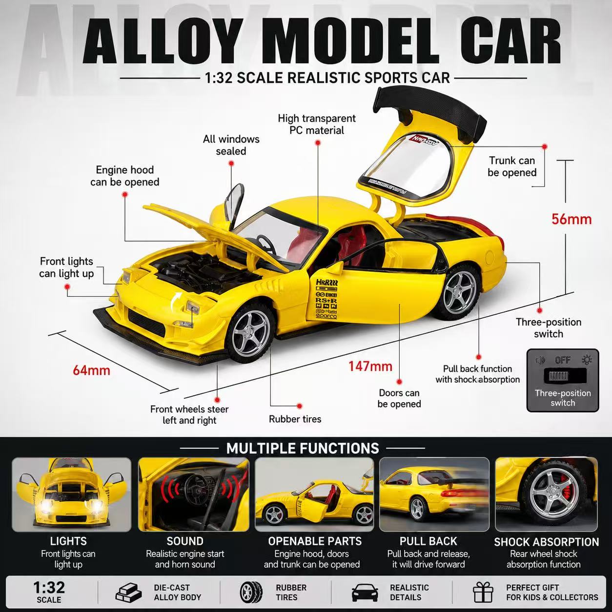 1:32 Mazda RX7 Diecast Alloy C - Model Kit Mustang review and price