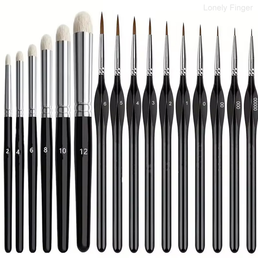 Paint Brushes Set of Wooden Ha - Model Kit Acrylic Paint review and price