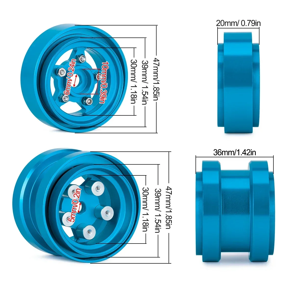 Aluminum Beadlock Wheels for 1 - Model Kit Helicopter review and price